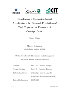 Developing a Streaming-Based Architecture for Demand Prediction of Taxi Trips in the Presence of Concept Drift