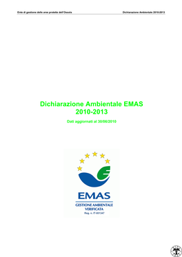 Dichiarazione Ambientale EMAS 2010-2013