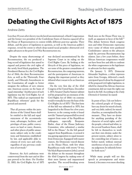 Debating the Civil Rights Act of 1875