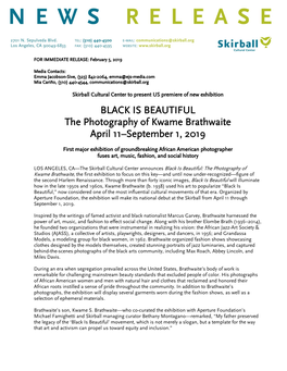 BLACK IS BEAUTIFUL the Photography of Kwame Brathwaite April 11–September 1, 2019