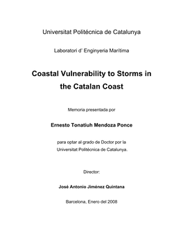 Coastal Vulnerability to Storms in the Catalan Coast