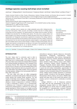 &lt;I&gt;Ustilago&lt;/I&gt; Species Causing Leaf-Stripe Smut Revisited