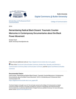 Remembering Radical Black Dissent: Traumatic Counter- Memories in Contemporary Documentaries About the Black Power Movement