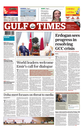 Erdogan Sees Progress in Resolving GCC Crisis