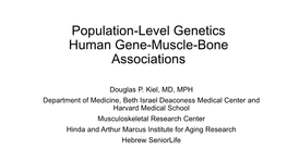 Population-Level Genetics Human Gene-Muscle-Bone Associations