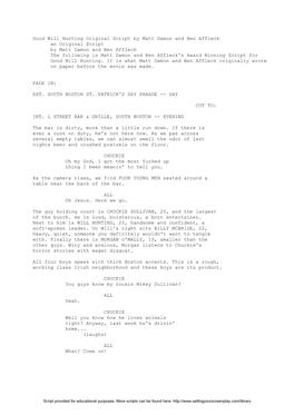 Good Will Hunting Original Script by Matt Damon and Ben Affleck An