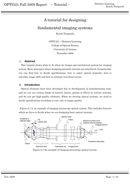 A Tutorial for Designing Fundamental Imaging Systems