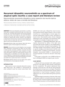 Recurrent Idiopathic Neuroretinitis As a Spectrum of Atypical