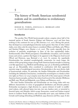 5 the History of South American Octodontoid Rodents and Its Contribution to Evolutionary Generalisations Diego H