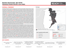 Quneitra Governorate, April 2018 OVERALL FINDINGS1