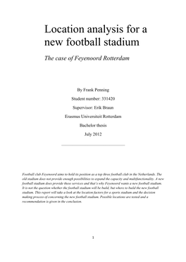 Location Analysis for a New Football Stadium