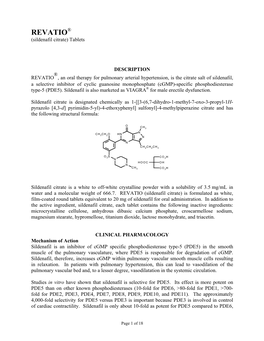 REVATIO® (Sildenafil Citrate) Tablets