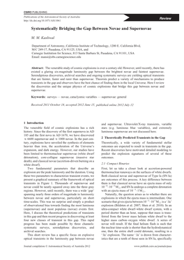 Systematically Bridging the Gap Between Novae and Supernovae