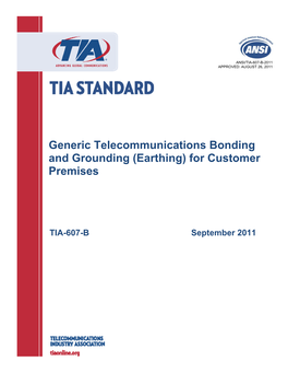 TIA-607-B Generic Telecommunications Bonding And