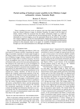 Partial Melting of Fenitized Crustal Xenoliths in the Oldoinyo Lengai Carbonatitic Volcano., T Rnzania: Reply