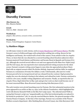 Dorothy Farnum