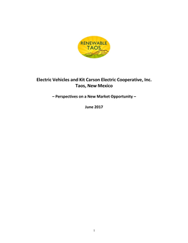 Electric Vehicles and Kit Carson Electric Cooperative, Inc. Taos, New Mexico