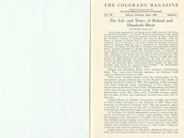 COLORADO MAGAZINE Published Quarterly by the State Historical Society of Colorado Vol