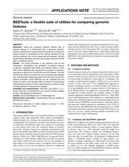 BIOINFORMATICS APPLICATIONS NOTE Doi:10.1093/Bioinformatics/Btq033