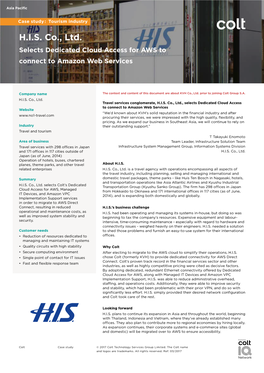 Case Study: H.I.S. Co., Ltd