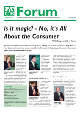 Is It Magic? - No, It's All About the Consumer FITCE Congress 2005 in Vienna