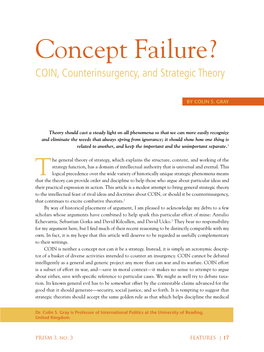 Concept Failure? COIN, Counterinsurgency, and Strategic Theory