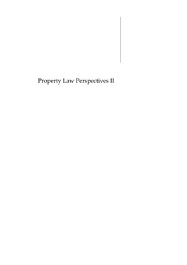 Property Law Perspectives II