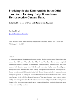 Twentieth Century Baby Boom from Retrospective Census Data