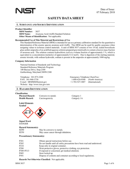 MSDS@Nist.Gov +1-703-527-3887 (International) Website