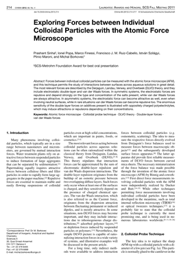 Exploring Forces Between Individual Colloidal Particles with the Atomic Force Microscope