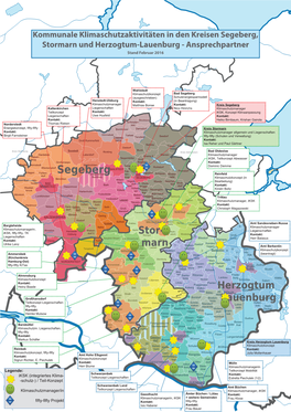 Kommunale Klimaschutzaktivitäten in Den Kreisen Segeberg, Stormarn Und Herzogtum-Lauenburg - Ansprechpartner Stand Februar 2016