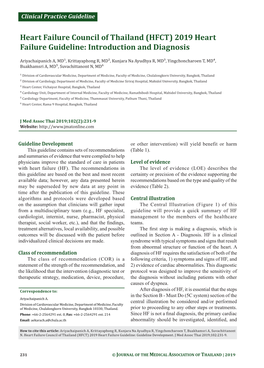 (HFCT) 2019 Heart Failure Guideline: Introduction and Diagnosis