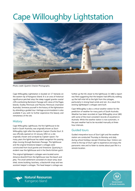 Cape Willoughby Lightstation Fact Sheet