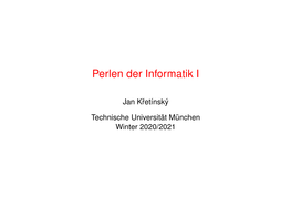 Perlen Der Informatik I