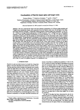 Geochemistry of Darwin Impact Glass and Target Rocks