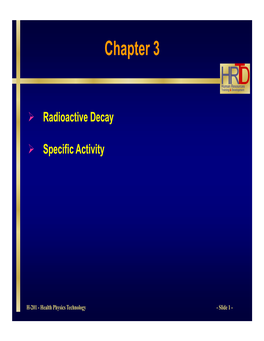 Radioactive Decay & Specific Activity