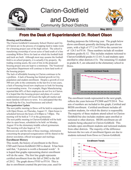 May 2013 from the Desk of Superintendent Dr