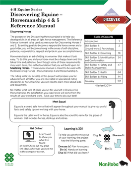 Discovering Equine – Horsemanship 4 & 5 Reference Manual