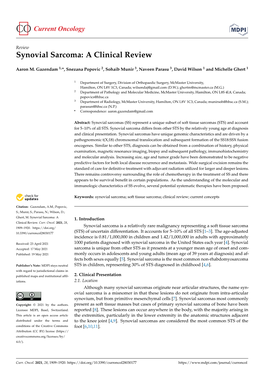 Synovial Sarcoma: a Clinical Review