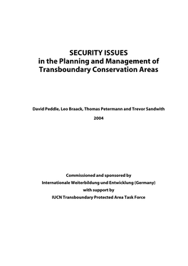 SECURITY ISSUES in the Planning and Management of Transboundary Conservation Areas