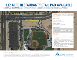 ±1.12 Acre Restaurant/Retail Pad Available Goodyear Ballpark | E/Sec Estrella Parkway & Goodyear Boulevard | Goodyear, Arizona