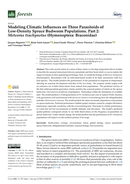 Modeling Climatic Influences on Three Parasitoids of Low-Density