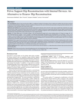 Pelvic Support Hip Reconstruction with Internal Devices: an Alternative