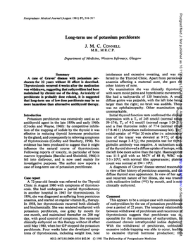 Long-Term Use of Potassium Perchlorate J