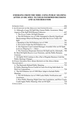 Using Public Shaming After an Oil Spill to Yield Informed Decisions and Alter Behavior