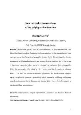 New Integral Representations of the Polylogarithm Function