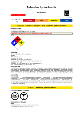 Antazoline Hydrochloride