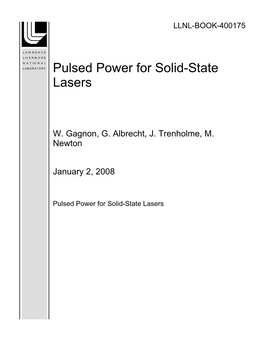 Pulsed Power for Solid-State Lasers