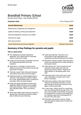 Brandhall Primary School Brennand Road, Oldbury, West Midlands B68 0SH