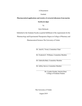 Pharmaceutical Applications and Toxicity of Extracted Alkenones from Marine